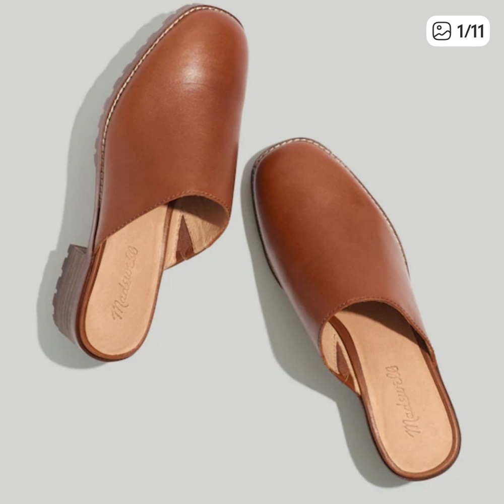 Madewell brown leather mules